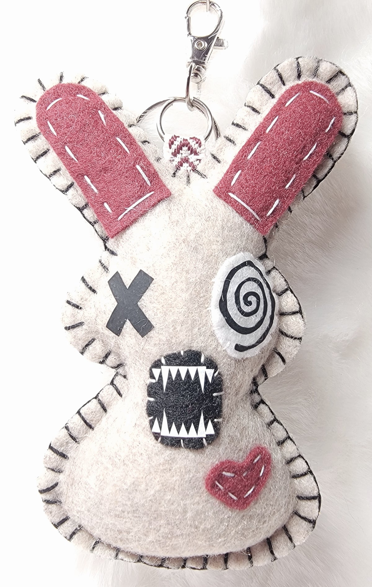 OOAK Mini Bunny Plush keychain / bag charm - Handmade - Ready to ship