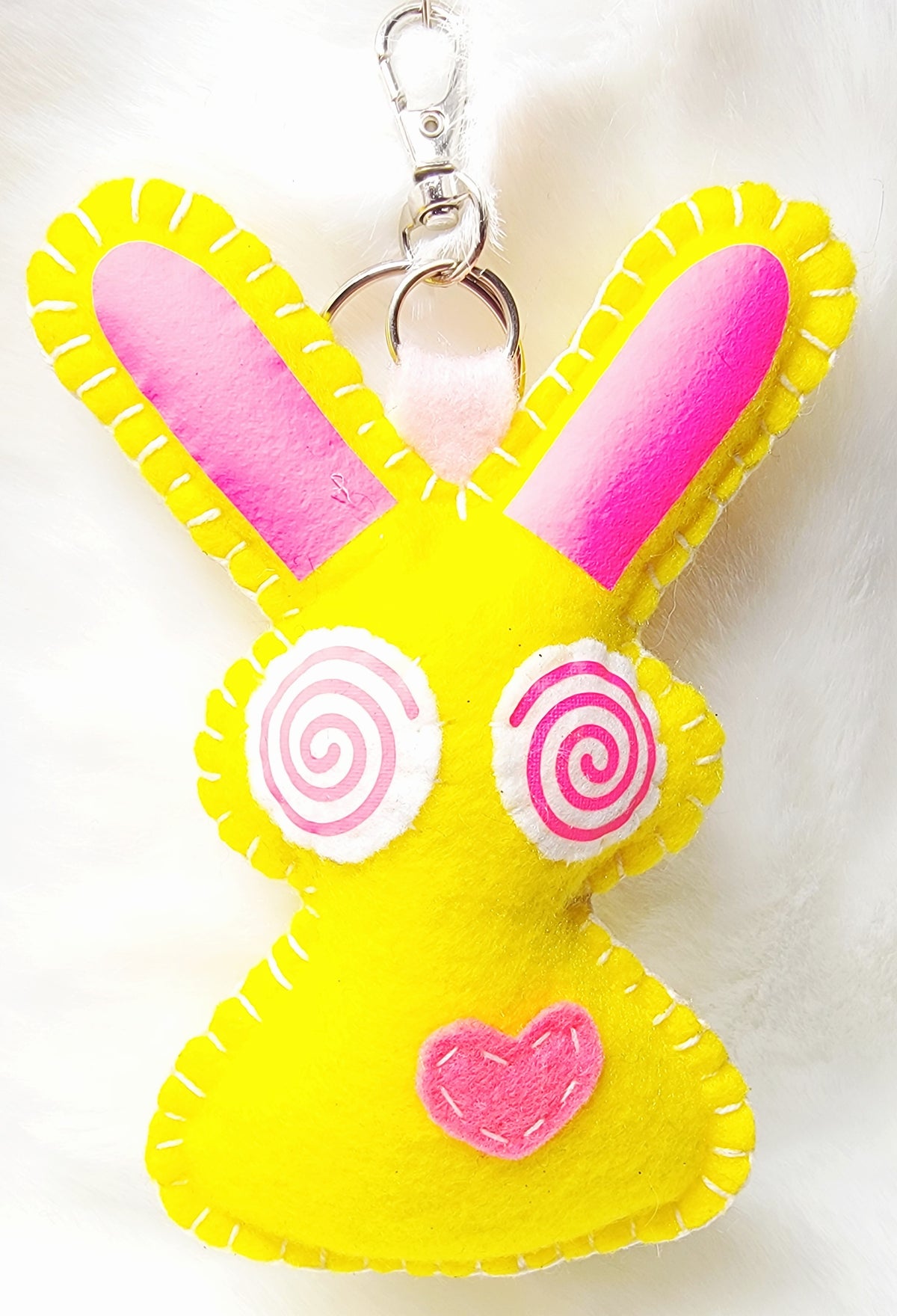 OOAK Mini Bunny Plush keychain / bag charm - Handmade - Ready to ship