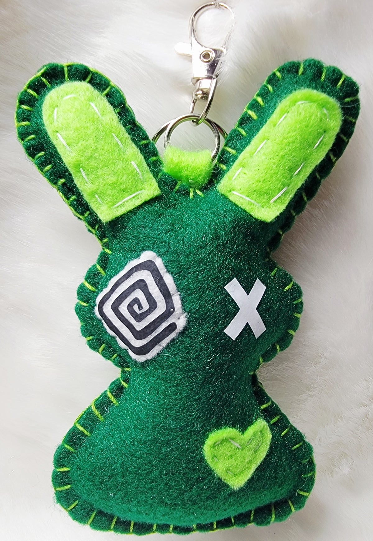 OOAK Mini weed leaf  Bunny Plush keychain / bag charm - Handmade - Ready to ship