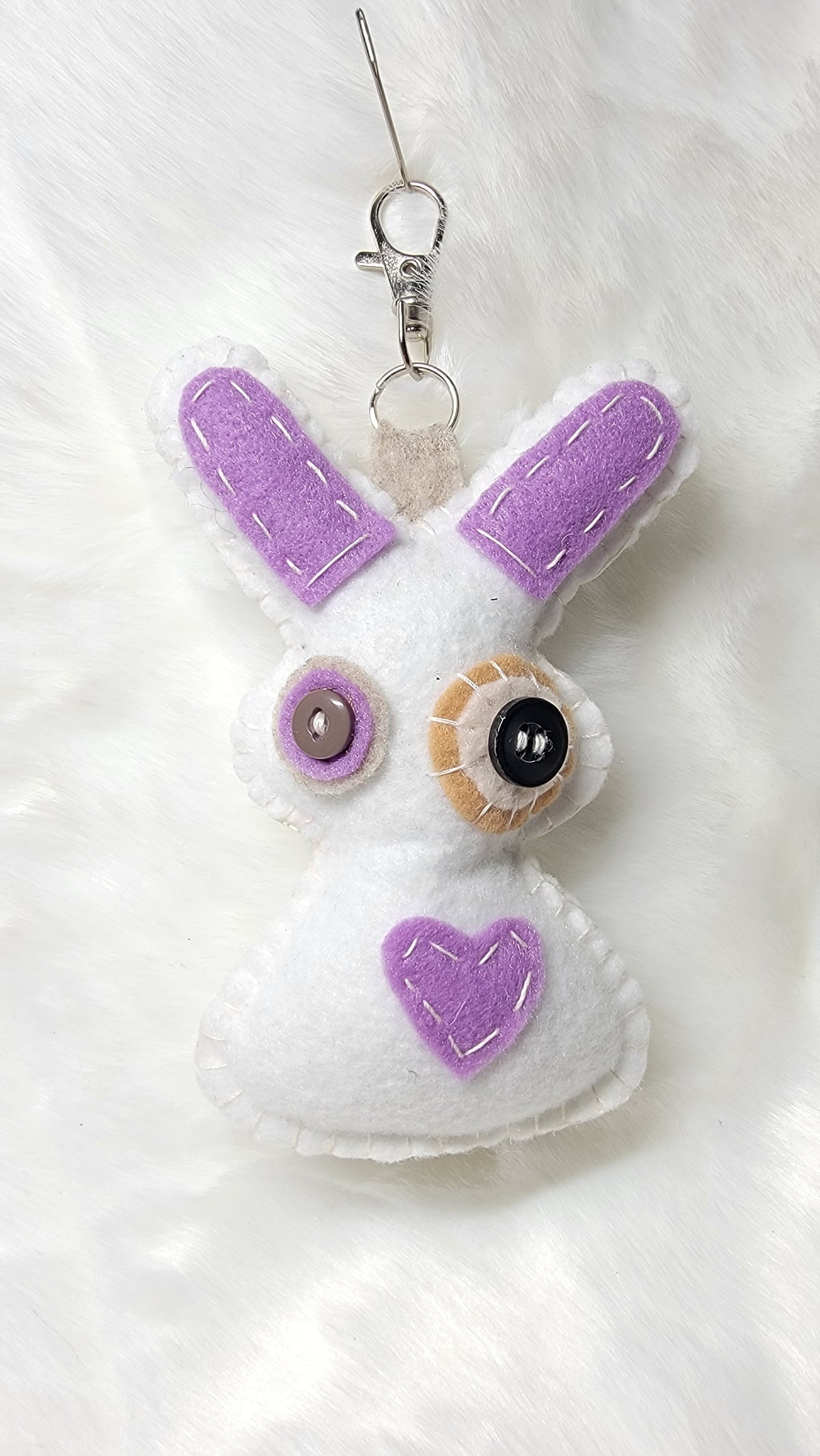 OOAK Mini Bunny Plush keychain / bag charm - Handmade - Ready to ship