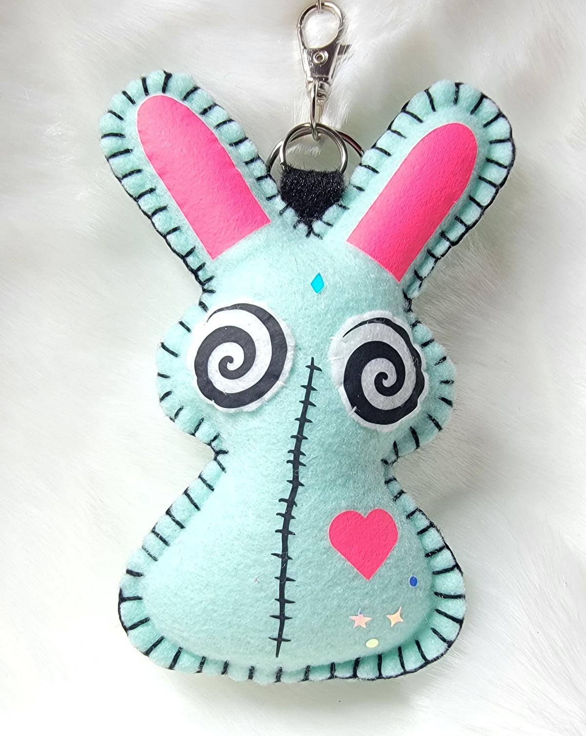 OOAK Mini Bunny Plush keychain / bag charm - Handmade - Ready to ship