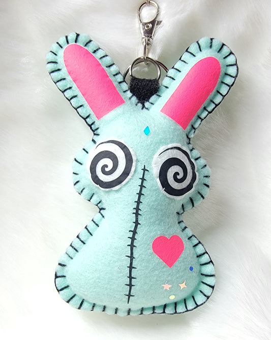 OOAK Mini Bunny Plush keychain / bag charm - Handmade - Ready to ship