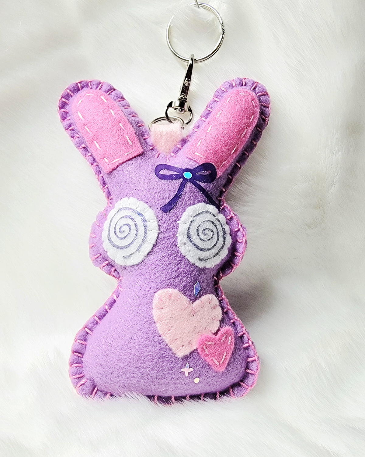 OOAK Mini Bunny Plush keychain / bag charm - Handmade - Ready to ship