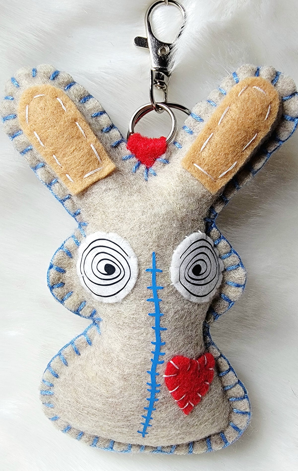 OOAK Mini Bunny Plush keychain / bag charm - Handmade - Ready to ship
