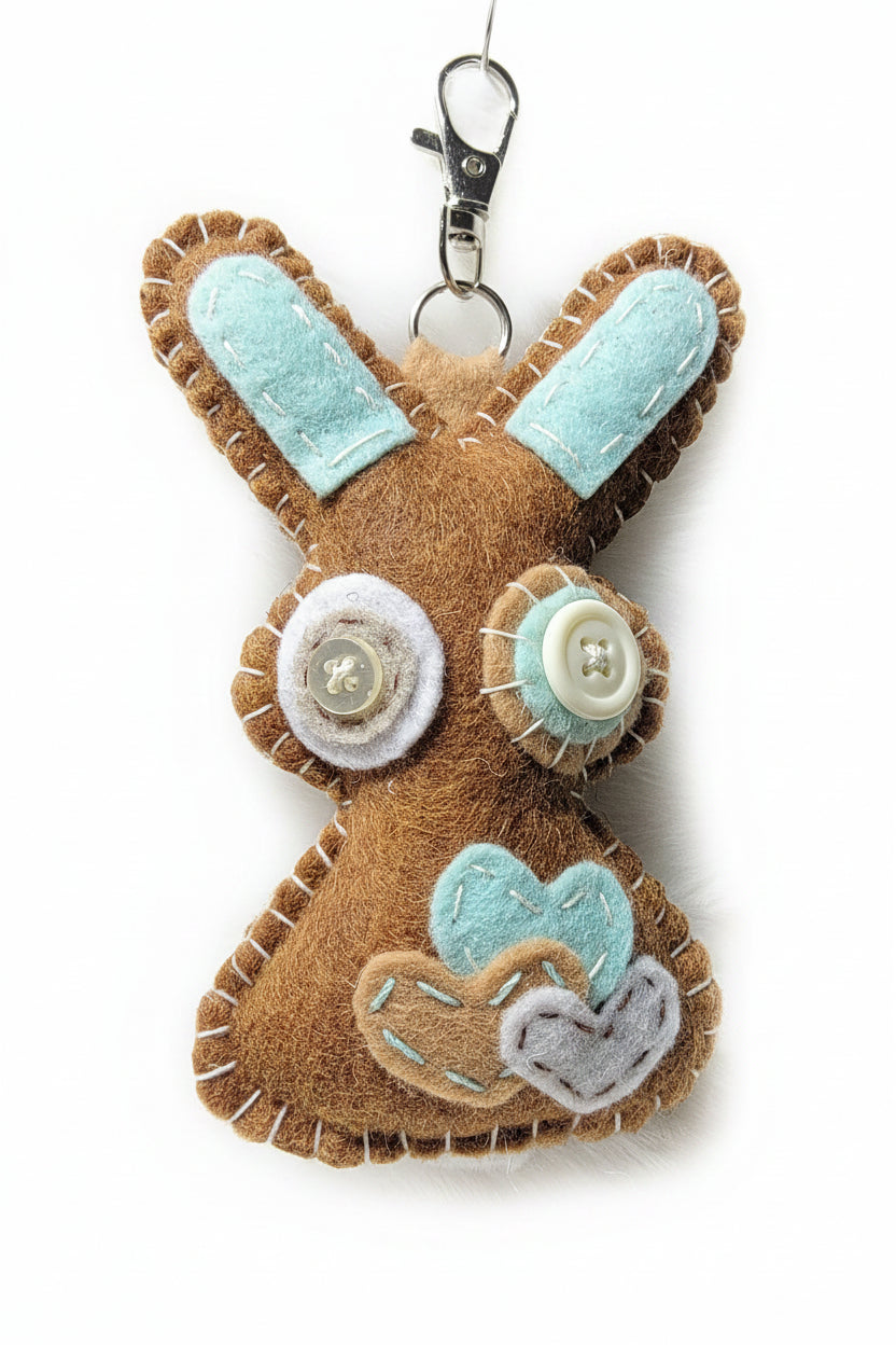 OOAK Mini Bunny Plush keychain / bag charm - Handmade - Ready to ship