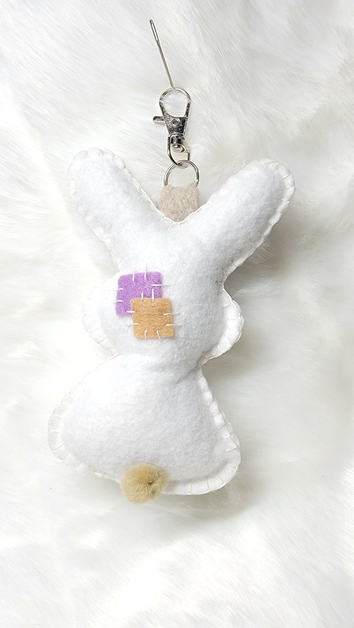 OOAK Mini Bunny Plush keychain / bag charm - Handmade - Ready to ship