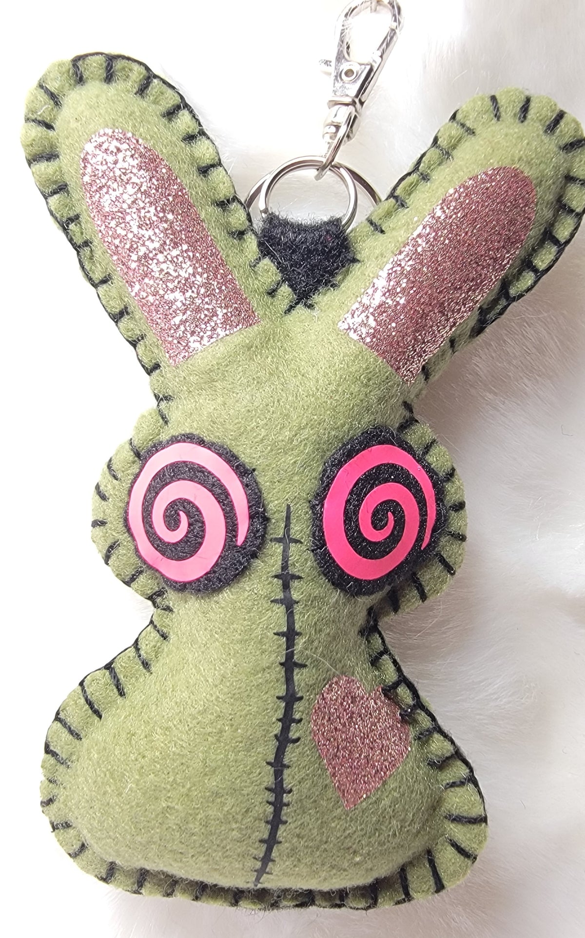 OOAK Mini Bunny Plush keychain / bag charm - Handmade - Ready to ship