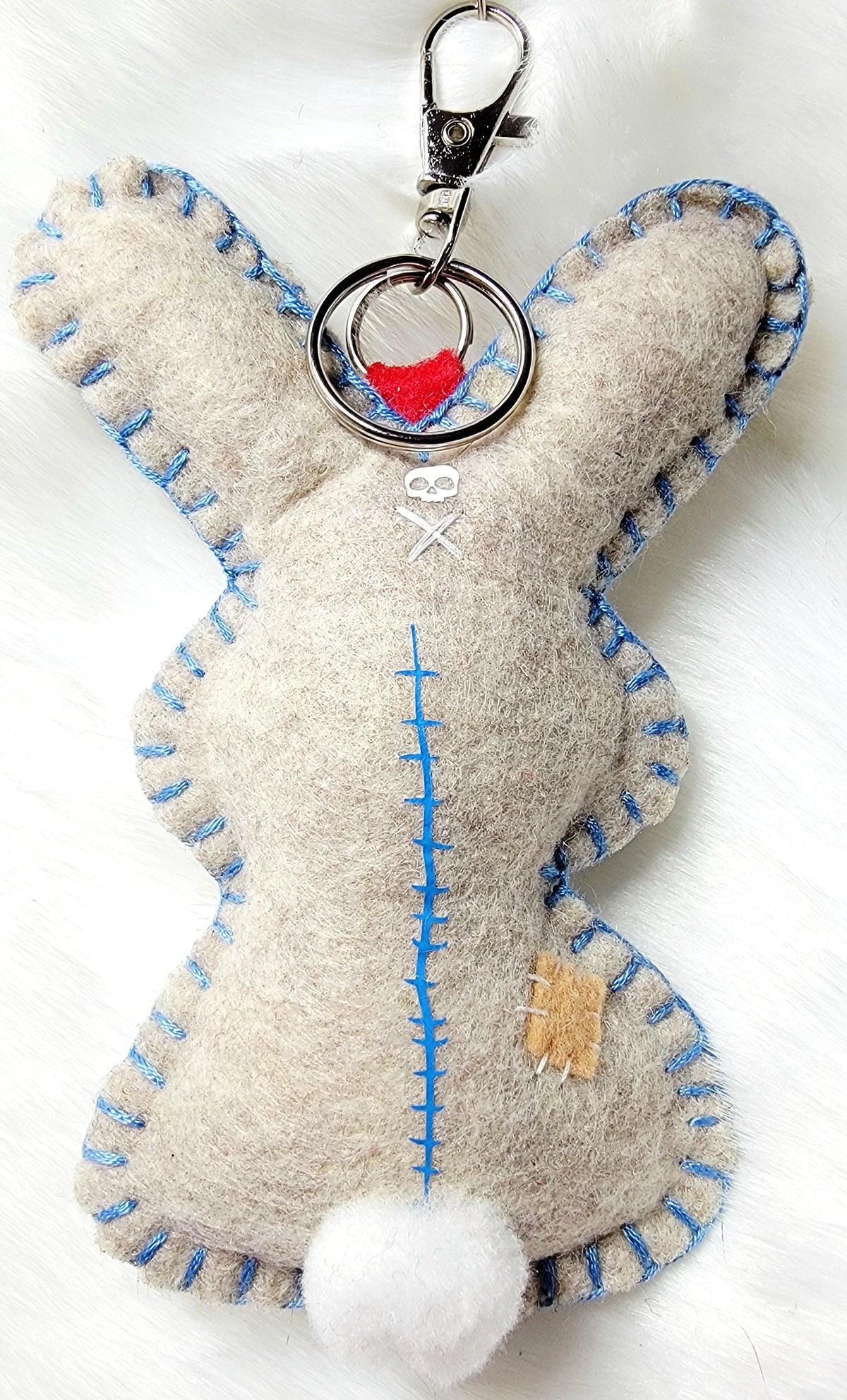 OOAK Mini Bunny Plush keychain / bag charm - Handmade - Ready to ship