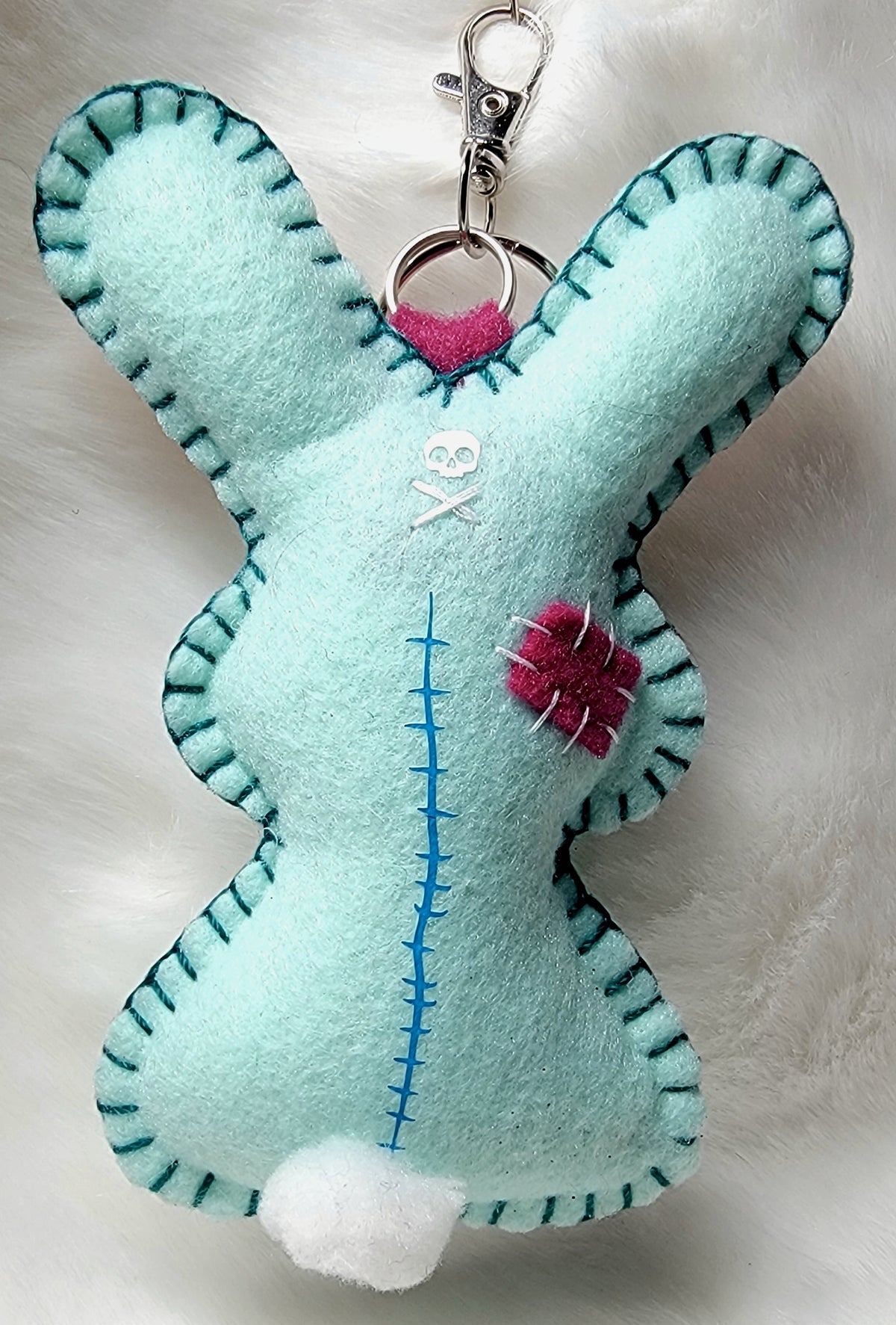 OOAK Mini Bunny Plush keychain / bag charm - Handmade - Ready to ship