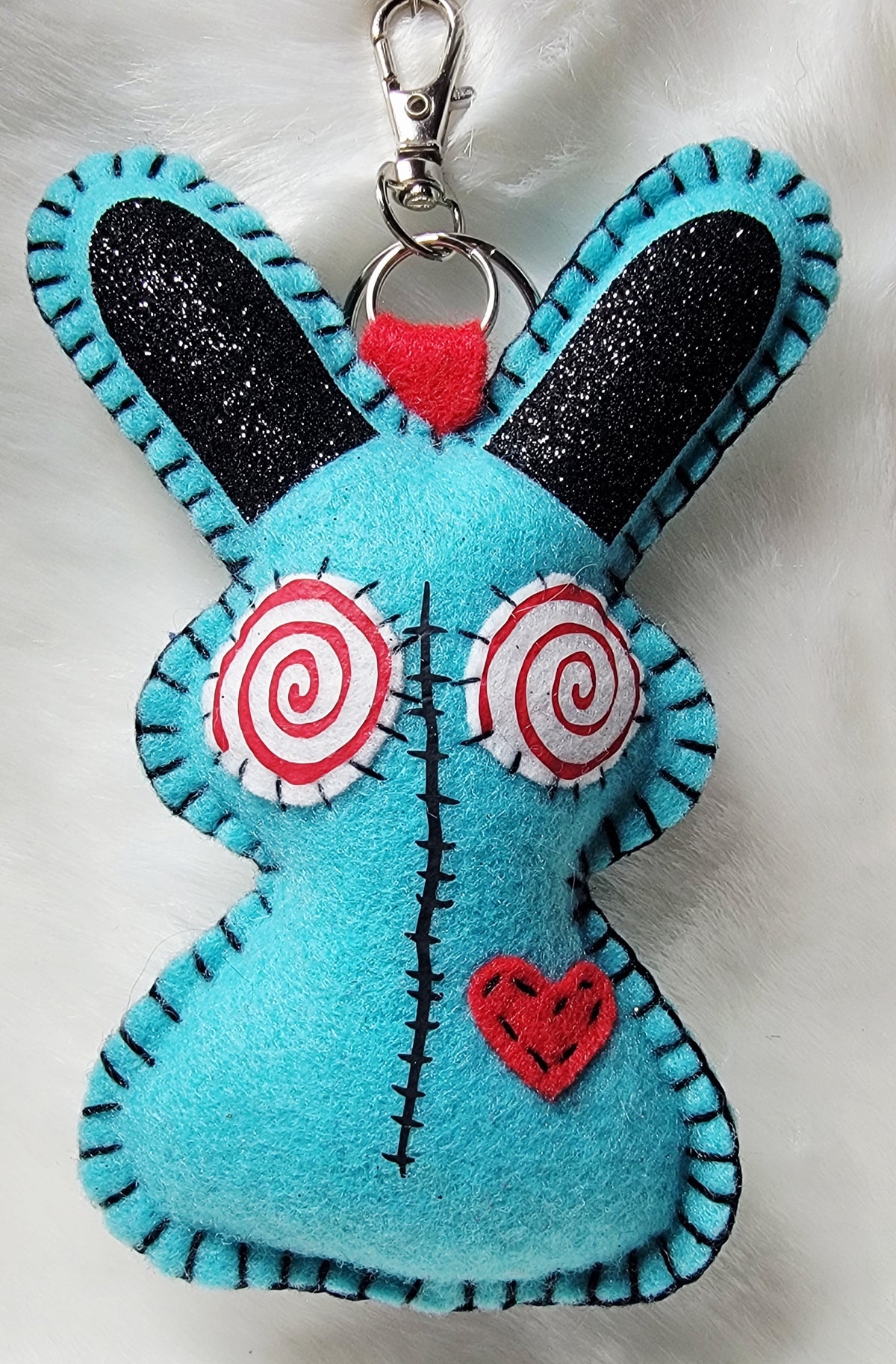 OOAK Mini Bunny Plush keychain / bag charm - Handmade - Ready to ship