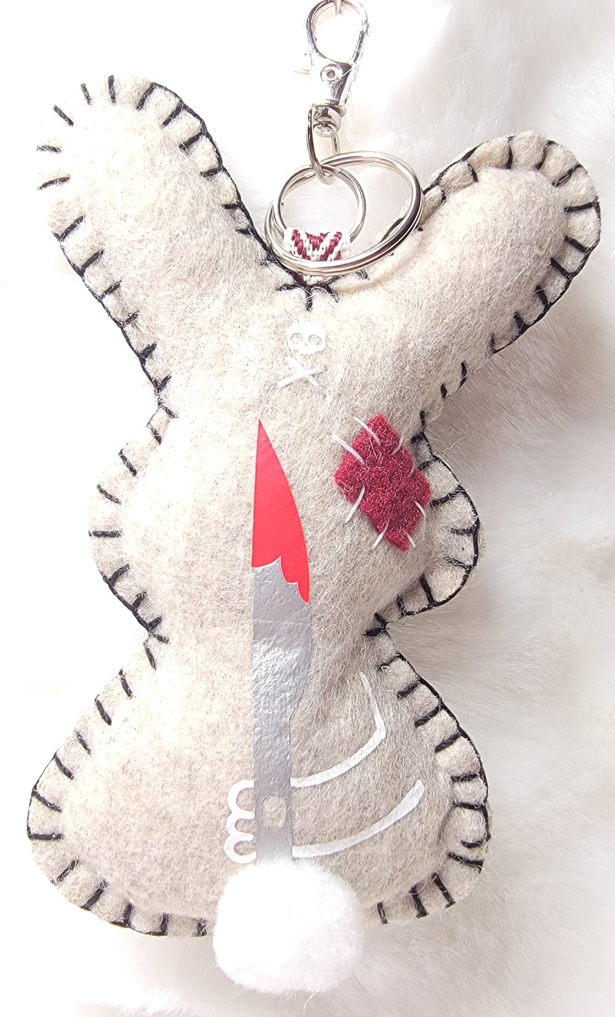 OOAK Mini Bunny Plush keychain / bag charm - Handmade - Ready to ship